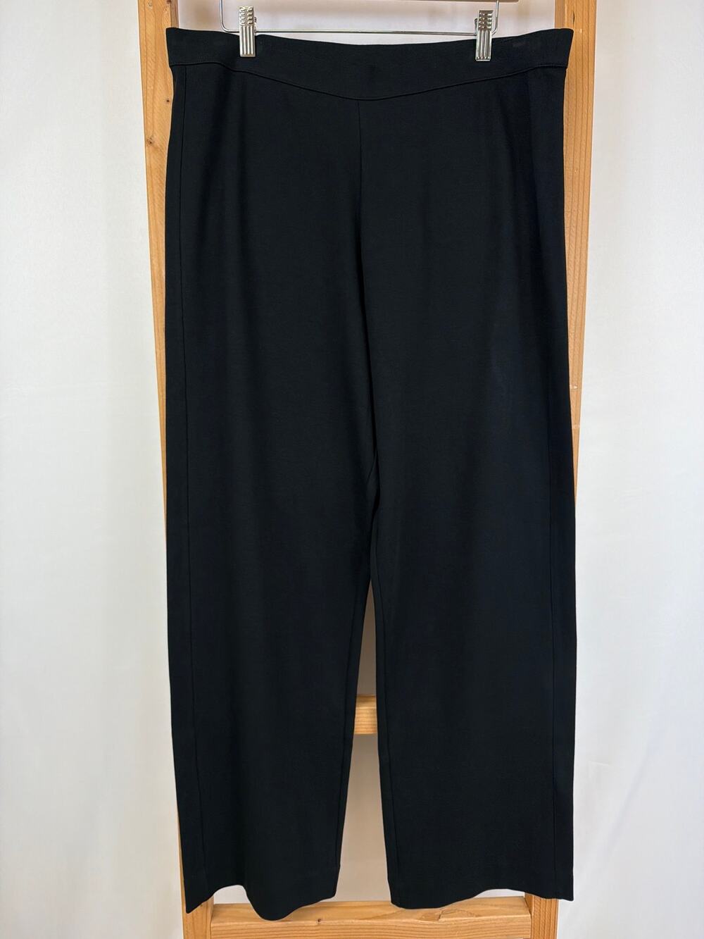 NWT Joan Vass Black Pull On Long Pants Size 16
